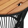 vidaXL Garten-Beistelltische 2 Stk. mit Holzplatte Schwarz Poly Rattan