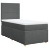 vidaXL Boxspringbett mit Matratze Dunkelgrau 100x200 cm Stoff