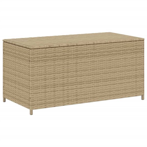vidaXL Gartentruhe Beige 190L Poly Rattan