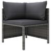 vidaXL 12-tlg. Garten-Lounge-Set mit Kissen Poly Rattan Grau