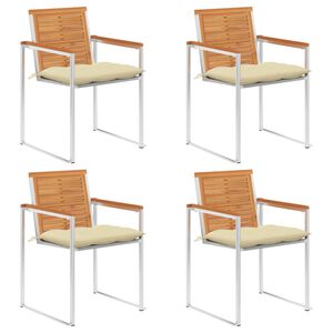 vidaXL Gartenst&uuml;hle 4 Stk. mit Kissen Massivholz Akazie