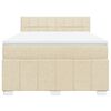 vidaXL Boxspringbett mit Matratze Creme 140x200 cm Stoff