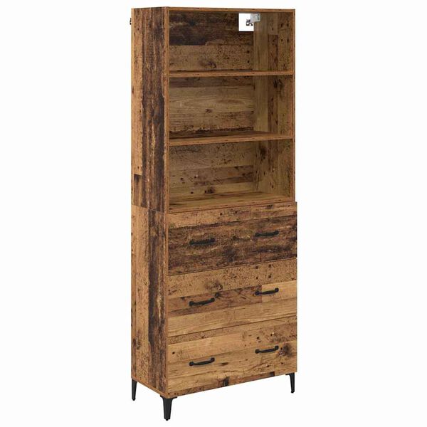 vidaXL Highboard Altholz 69,5 x 34 x 180 cm Holzwerkstoff