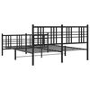 vidaXL Metallbett ohne Matratze mit Fu&szlig;teil Schwarz 160x200 cm