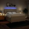 vidaXL Boxspringbett mit Matratze Creme 180x200 cm Stoff