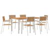 vidaXL Outdoortisch-Set 7 pcs Braun Massivholz Teak