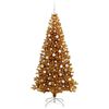 vidaXL Weihnachtsbaum mit 300 LEDs mit St&auml;nder Gold 210 cm PET
