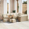 vidaXL Garten-Sofa-Set mit Kissen 12 pcs Beige Poly Rattan