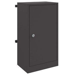 vidaXL Briefkasten mit Speicher mit T&uuml;r Schwarz 30 x 20 x 55 cm Stahl