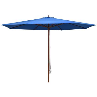 vidaXL Sonnenschirm mit Holzmast 350 cm Blau