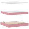 vidaXL Bett mit Stauraum und LED mit Matratze Rosa 200 x 200 cm Samt