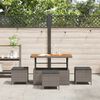 vidaXL Garten Essgruppe Grau Poly-Rattan