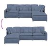 vidaXL Modulares Sofa mit Fußhocker Kissen Cordstoff Blau