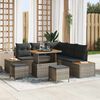 vidaXL Gartensofa-set mit Kissen mit Speicher 8 pcs Grau Poly Rattan