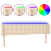 vidaXL LED Kopfteil Creme 203x16x78/88 cm Stoff