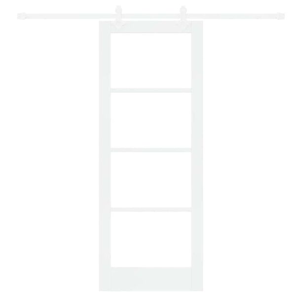 vidaXL Schiebetür Weiß 78 x 202 cm Massivholz Kiefer und Glas