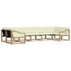 vidaXL Outdoor-Sofagarnitur mit Kissen 7 pcs Wei&szlig; und Creme