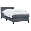 vidaXL Boxspringbett mit Matratze Dunkelgrau 80x210 cm Samt