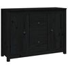 vidaXL Sideboard Schwarz 100x35x74 cm Massivholz Kiefer