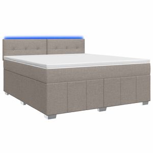 vidaXL Boxspringbett mit Matratze Taupe 140 x 190 cm Stoff