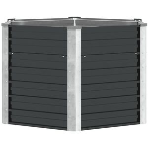 vidaXL Garten-Hochbeet Anthrazit 129 x 129 x 77 cm Verzinkter Stahl
