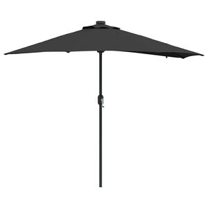 vidaXL Garten-Sonnenschirm Schwarz 294 x 150 x 223 cm