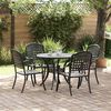 vidaXL Garten Essgruppe 5 pcs Schwarz Aluminium