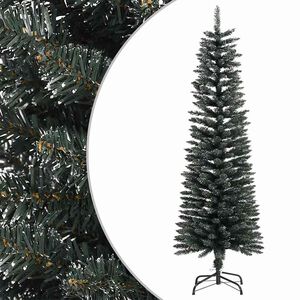 vidaXL K&uuml;nstlicher Weihnachtsbaum mit St&auml;nder Schlank Gr&uuml;n 150 cm PVC