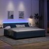 vidaXL Boxspringbett mit Matratze mit LED Blau 200 x 200 cm Stoff