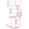 vidaXL Hochschrank Wei&szlig; 70x42,5x225 cm Holzwerkstoff