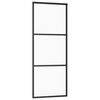 vidaXL Schiebetür mit Beschlag Schwarz 76x205 cm ESG-Glas