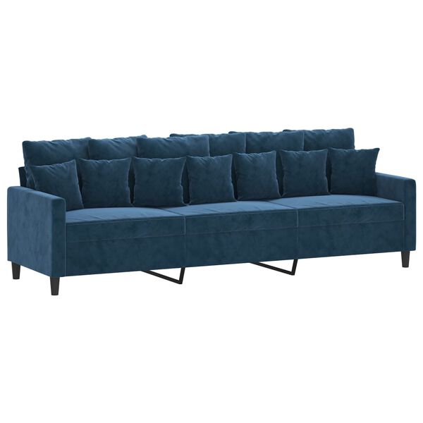 vidaXL 3-Sitzer-Sofa Blau 210 cm Samt