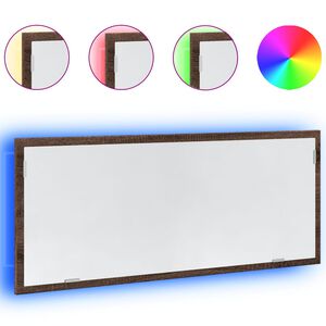 vidaXL LED-Badspiegel Braun Eichen-Optik 100x8,5x37 cm Holzwerkstoff