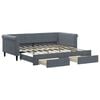 vidaXL Tagesbett Ausziehbar mit Schubladen Dunkelgrau 90x190 cm Samt
