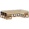 vidaXL Outdoor-Sofagarnitur mit Kissen 9 pcs Natur und Beige
