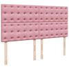 vidaXL Boxspringbett mit Matratze Rosa 180x200 cm Samt