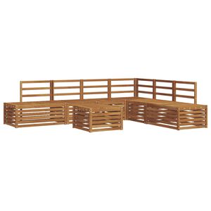 vidaXL Outdoor-Sofagarnitur 7 St&uuml;ck Natur Massivholz Akazie
