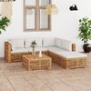 vidaXL 6-tlg. Garten-Lounge-Set mit Creme Kissen Massivholz Teak