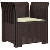 vidaXL 1-Sitzer Sessel mit Kissen Rattan-Look PP Braun