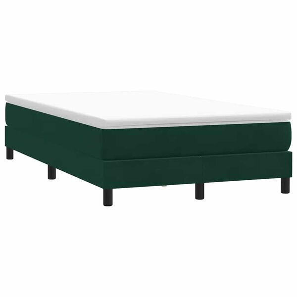 vidaXL Boxspringbett ohne Matratze Dunkelgr&uuml;n 120x210 cm Samt
