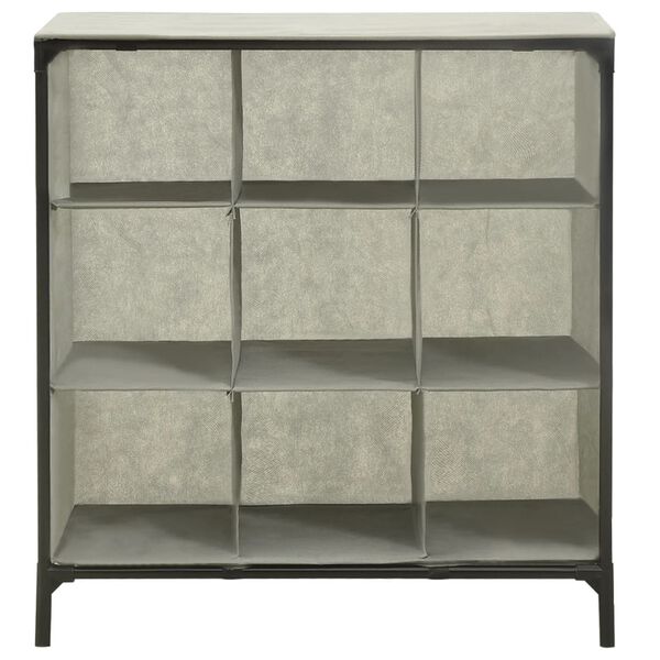 vidaXL Schuhregal 57x36x61 cm Vliesstoff und Stahl Grau