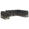 vidaXL Gartensofa-set 9 Stk. Grau Poly-Rattan