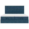 vidaXL Ottoman-Bett mit Matratzen & LEDs Dunkelblau 180x200 cm Samt