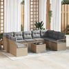 vidaXL Sofa Set mit Kissen 10 pcs Beige Poly Rattan