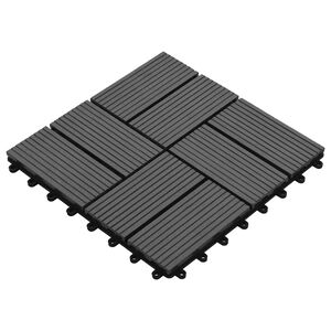 vidaXL Terrassenfliese 11 pcs Grau 30 x 30 cm WPC