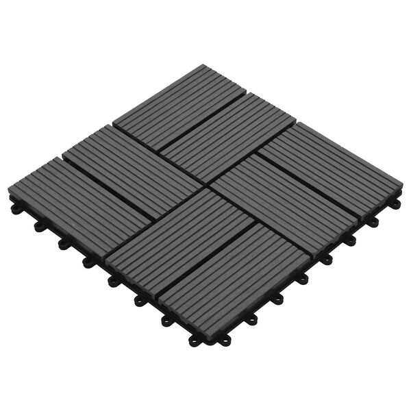 vidaXL Terrassenfliese 11 pcs Grau 30 x 30 cm WPC