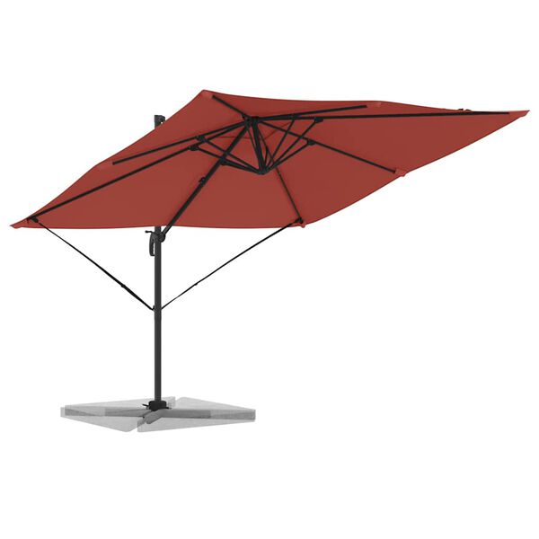 vidaXL Roma Parasol Rot 286 x 284 x 265 cm Aluminium und Polyester