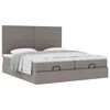 vidaXL Ottoman-Bett mit Matratzen Taupe 160x200 cm Stoff