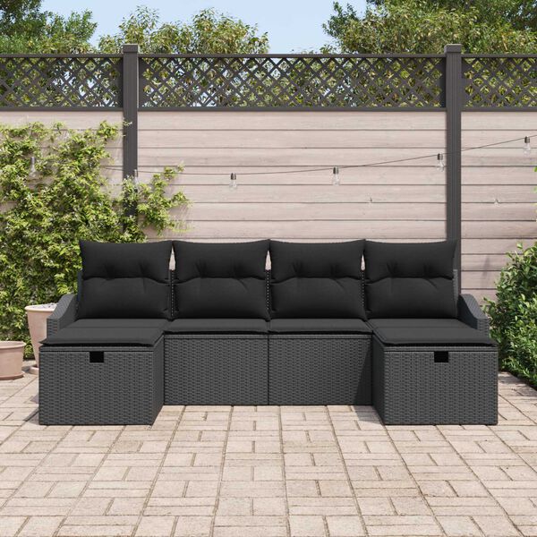 vidaXL Sofa Set mit Kissen 6 pcs Poly-Rattan