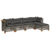 vidaXL 5-tlg. Garten-Sofagarnitur mit Kissen Grau Poly Rattan